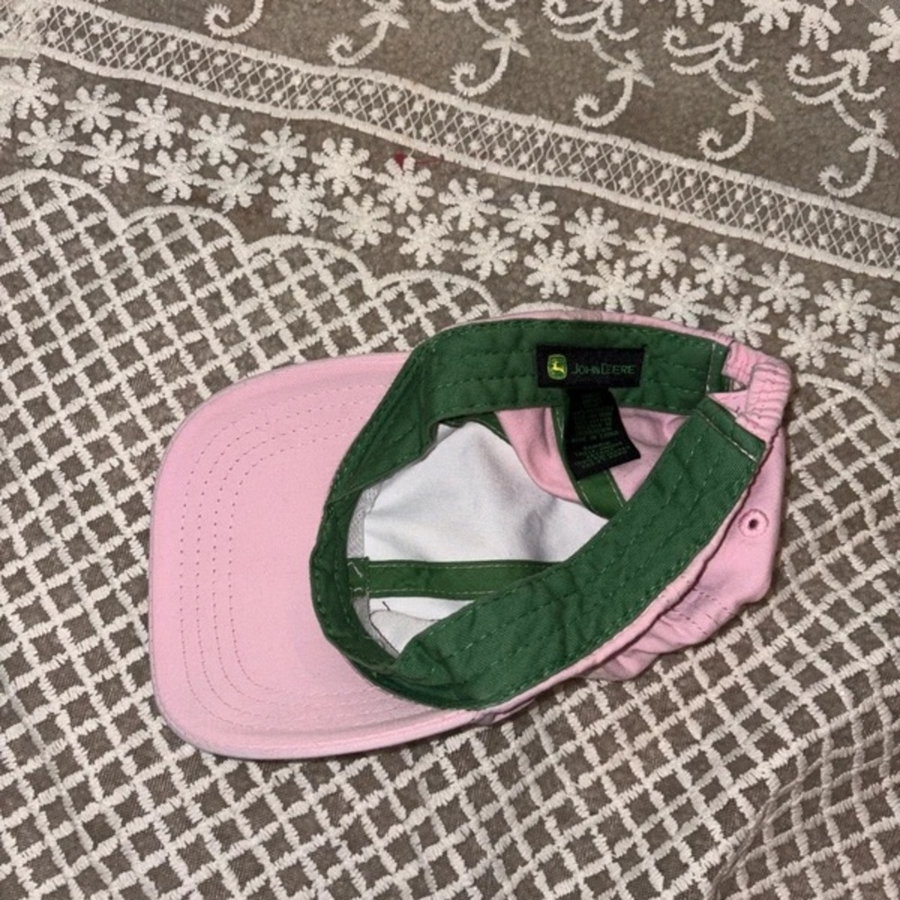 John Deere Pink and White Kids Horse Baseball Cap - Picture 5 of 5